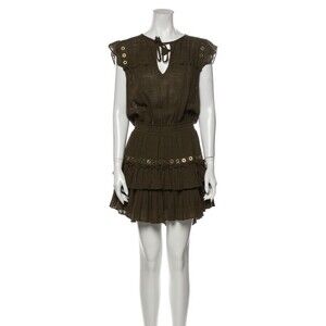 EUC. Misa Los Angeles Mini Dress W Grommet Ruffle Detail. Size S